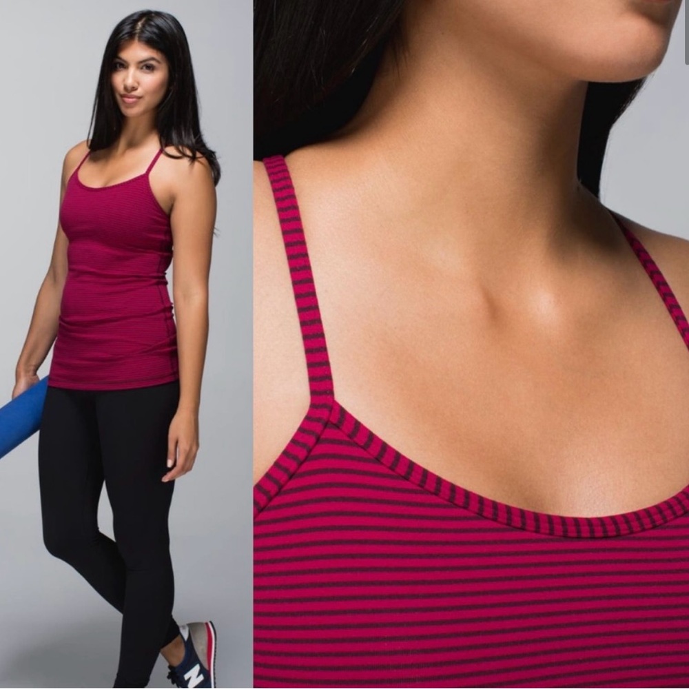 Like New Lululemon Power Y Tank Top Bumble Berry Red